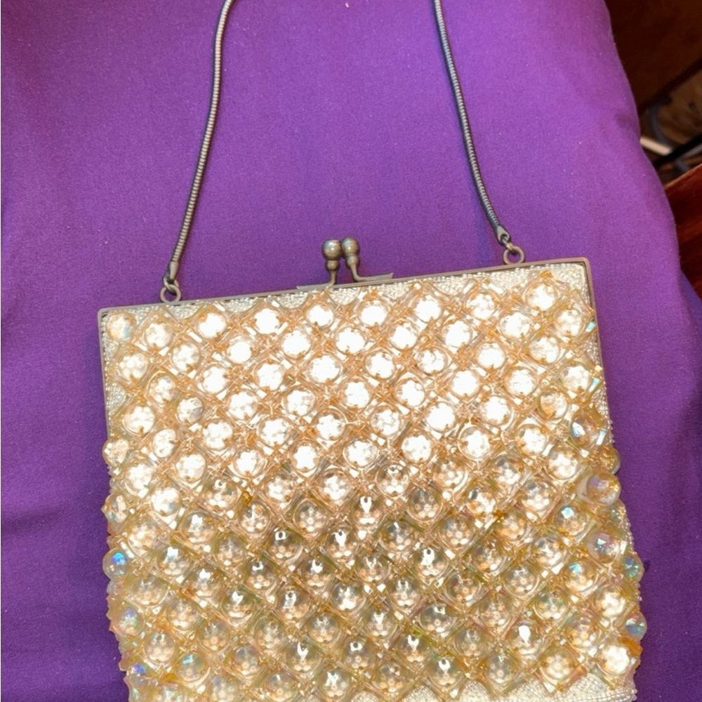 Vintage Designer Walborg beaded clutch with crystals bag made in Hong Kong - Picture 11 of 11